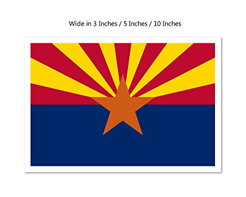 Picniva Arizona State Flag Vinyl Car Bumper Window Sticker, 10 in Wide