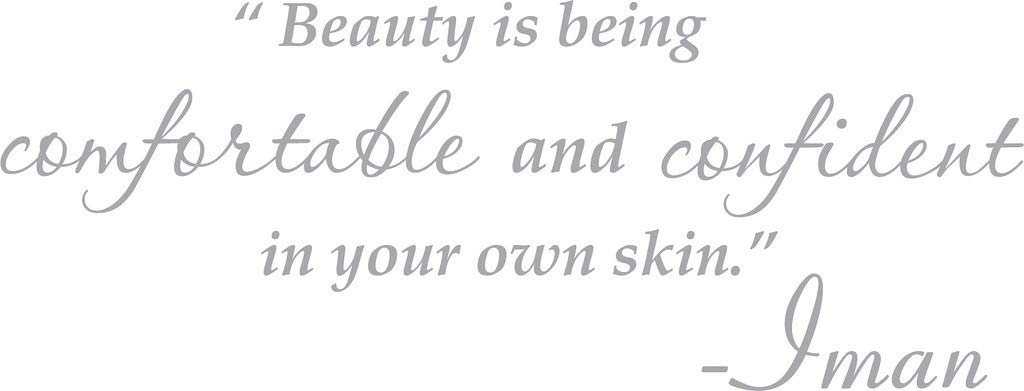 Picniva Silver 22x9 Beauty Comfortable Confident Skin Vinyl Wall Decal