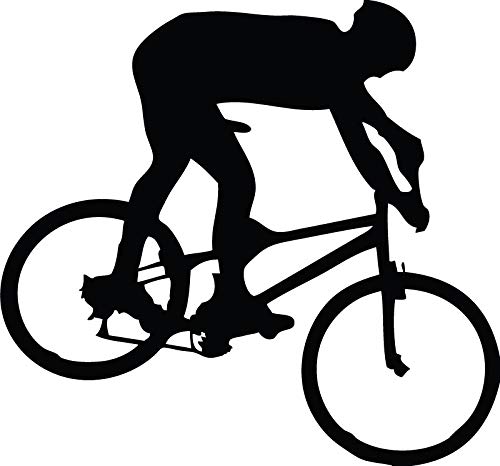 Decaltor Mountain Biker Vinyl Decal, 5 in, Car Window Sticker