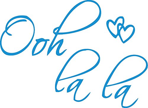 Picniva Ooh Lala Hearts French Quote Wall Decal, Blue, 22 x 14 in