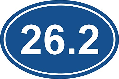 Decaltor 26.2 Marathon Oval Vinyl Bumper Decal, 5 x 3 in