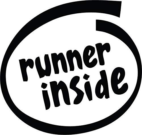 Decaltor Runner Inside Vinyl Decal, 5 in, Car Window Sticker