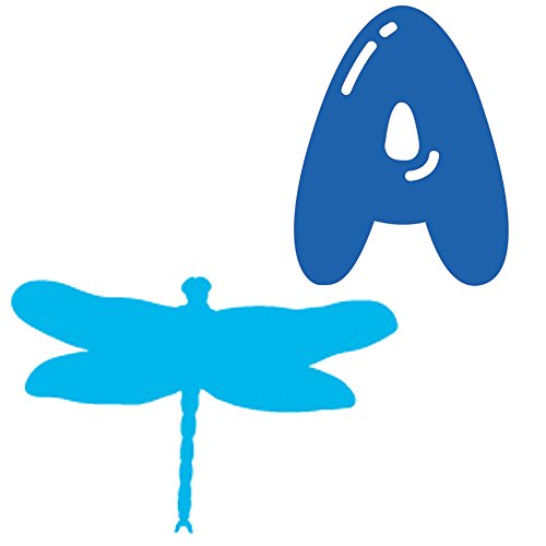 Picniva Custom Baby Name Wall Decal, Blue Dragonfly, Font Three