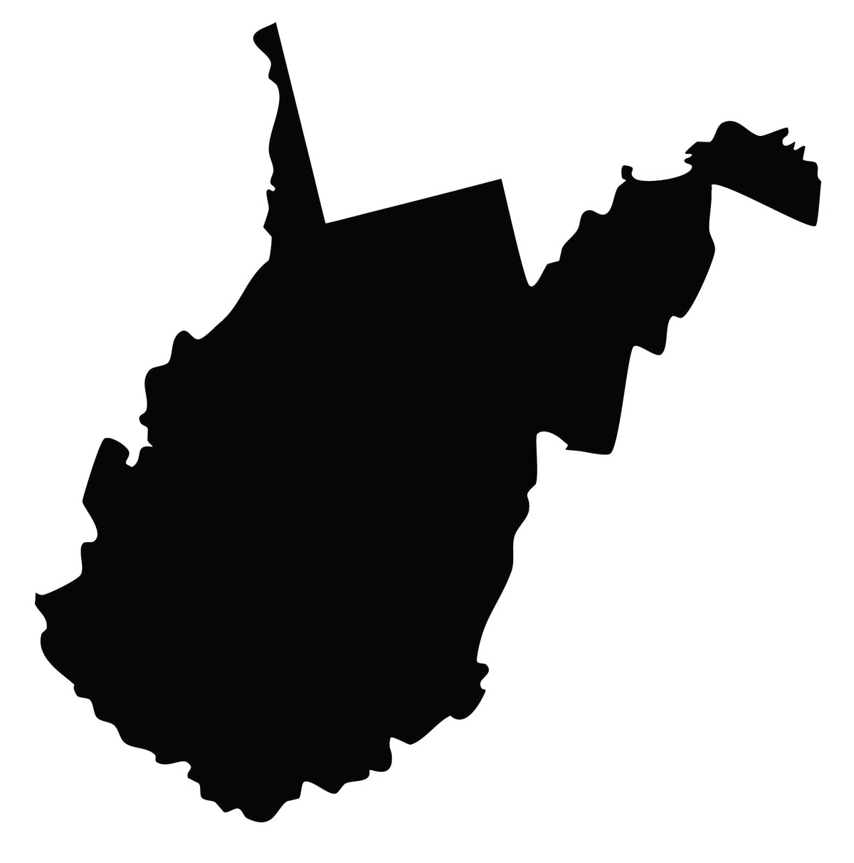 Picniva West Virginia Map Vinyl Decal Black 3 Inch Car Sticker - Color: black - Size: 3 inches