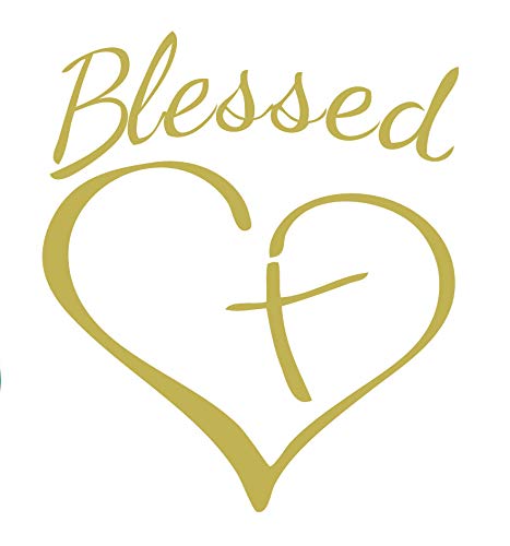 Decaltor Blessed Cross Heart Vinyl Decal