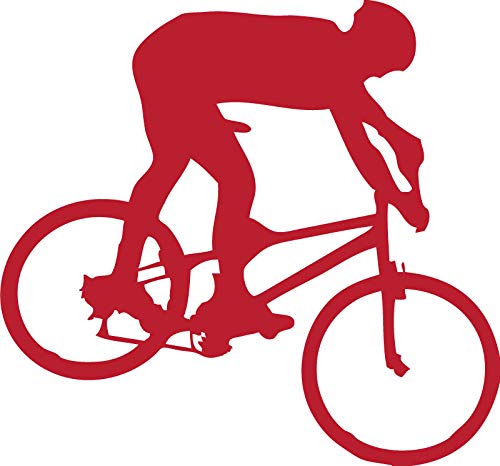 Decaltor Mountain Biker Vinyl Decal, 5 in, Car Window Sticker