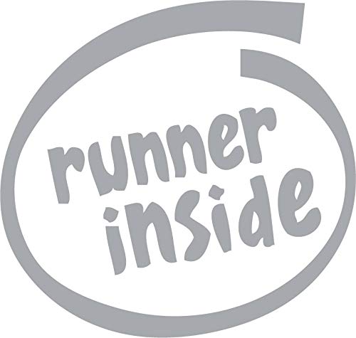 Decaltor Runner Inside Vinyl Decal, 5 in, Car Window Sticker