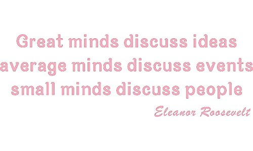 Picniva Great Minds Discuss Ideas Wall Decal, Pink, 22 x 7 in