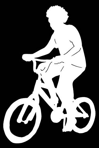 Picniva Cyclist Type1 Vinyl Car Window Decal, Approx 5 in