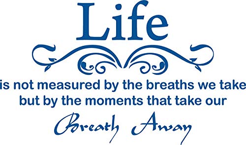 Picniva Life Is Not Measured Quote Vinyl Wall Decal, Blue, 22 x 12 in