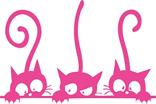 Decaltor Three Peeking Cats Vinyl Wall Decal for Home Decor