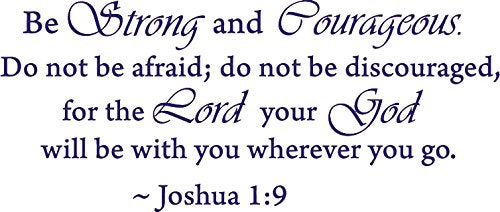 Picniva Joshua 1:9 Bible Verse Wall Decal, Purple, 10 x 22 in