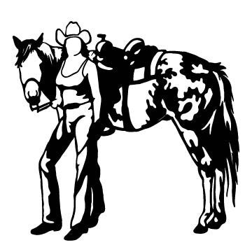 Picniva Cowgirl Style 14 Removable Vinyl Wall Decal - Color: cowgirl style 14