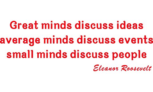 Picniva Great Minds Discuss Ideas Wall Decal, Red, 22 x 7 in