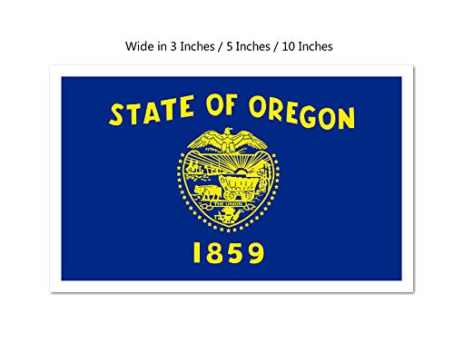 Picniva Oregon State Flag Vinyl Car Bumper Window Sticker, 10 in Wide
