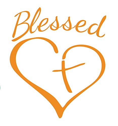 Decaltor Blessed Cross Heart Vinyl Decal