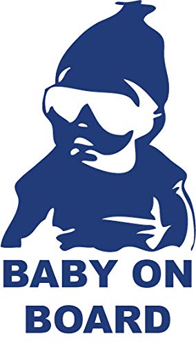 Decaltor Baby on Board Novelty Vinyl Decal, 5 in, Car Window Sticker