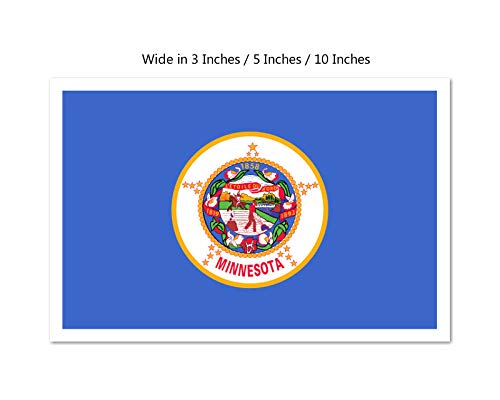 Picniva Minnesota Historic Flag Vinyl Car Bumper Window Sticker, 10 in Wide