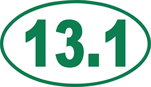 Decaltor 13.1 Half Marathon Oval Vinyl Decal, 3 x 5 in, Car Window Sticker