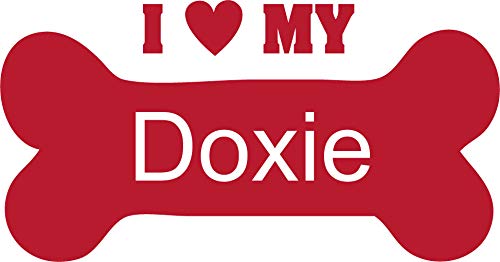 Decaltor I Love My Doxie Vinyl Decal for Car Window Laptop, 5 in