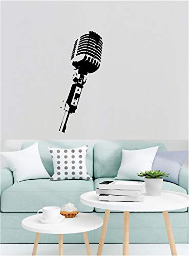 Picniva Microphone HD Printed Music Wall Decal, 15 x 35 in