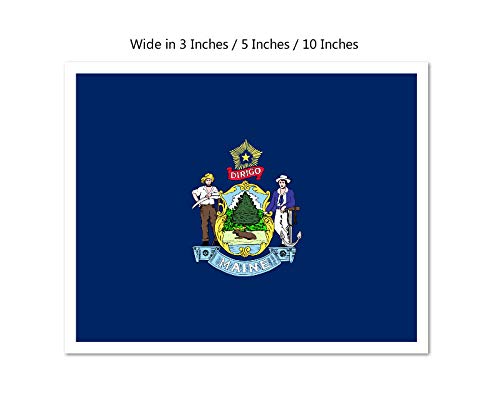 Picniva Maine State Flag Vinyl Car Bumper Window Sticker, 10 in Wide