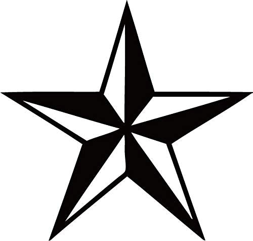 Decaltor Nautical Star 5 in Vinyl Decal for Laptop Bumper Wall