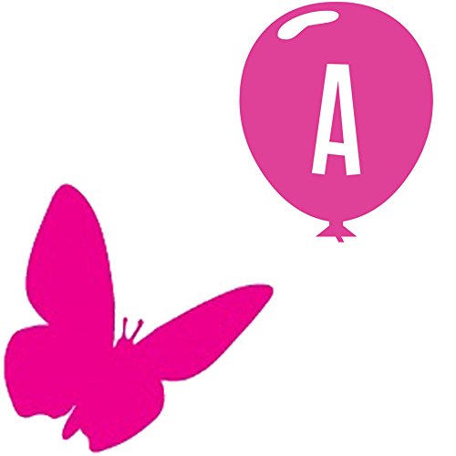 Picniva Custom Baby Name Wall Decal, Pink Butterfly, Font Four