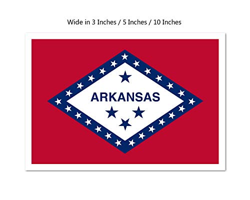 Picniva Arkansas State Flag Vinyl Car Bumper Window Sticker, 10 in Wide