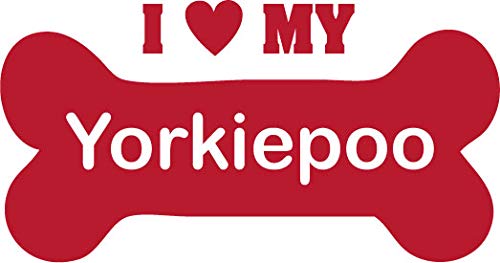 Decaltor I Love My Yorkiepoo Vinyl Decal, 5 in, Car Window Sticker