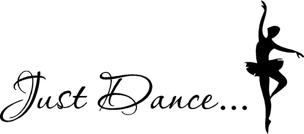 Picniva Just Dance Quote Wall Decal with Ballerina, Black 15 x 35 in
