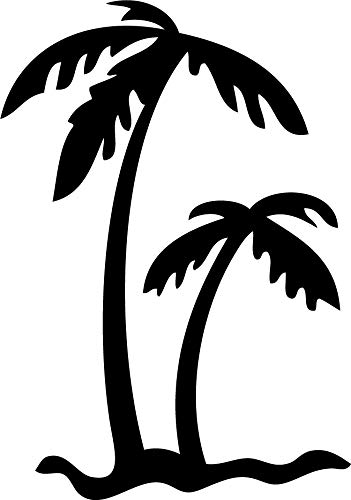 Decaltor Palm Tree 5 in Vinyl Decal for Laptop Bumper Wall
