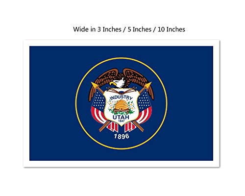 Picniva Utah Historic Flag Vinyl Car Bumper Window Sticker, 10 in Wide