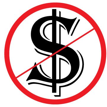 Picniva No Cash Warning Vinyl Decals, 5 in Diameter, Two Pack