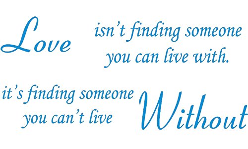 Picniva Love Without Quote Vinyl Wall Decal, Blue 22 x 10 in