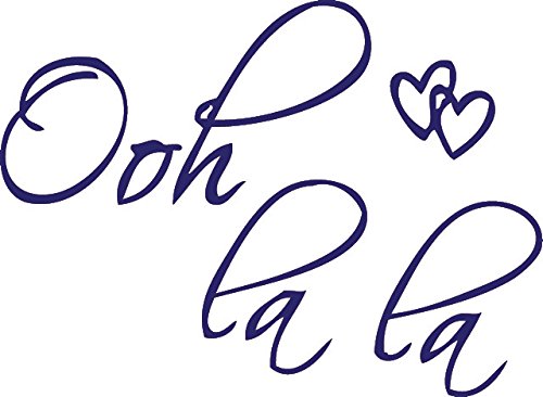 Picniva Ooh Lala Hearts French Quote Wall Decal, Purple, 22 x 14 in