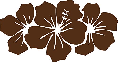 Decaltor Hibiscus Flower Group Vinyl Decal for Car Window Laptop, 5 in