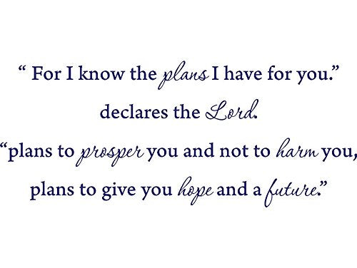Picniva Jeremiah 29:11 Scripture Wall Decal, Purple, 22 x 9 in