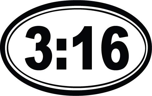 Decaltor John 3:16 Bible Verse Vinyl Decal, 3.5 x 5 in