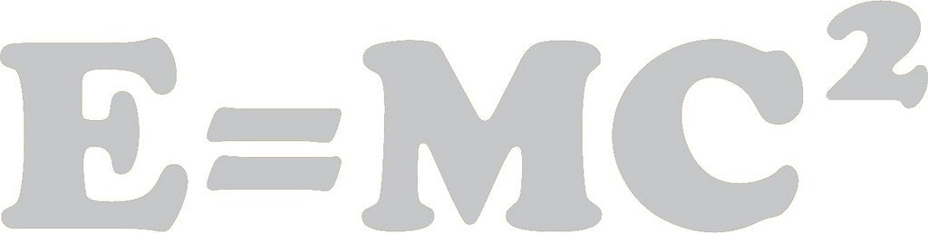 Picniva E=mc2 Physics Vinyl Wall Decal, Silver, 22 x 5.5 in