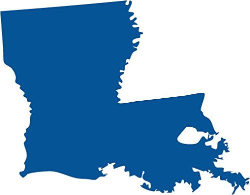 Picniva Blue Louisiana LA State Map Vinyl Decal for Car Window Laptop, 3 in