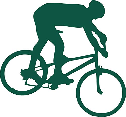 Decaltor Mountain Biker Vinyl Decal, 5 in, Car Window Sticker