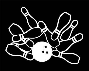 Picniva Bowling Type15 Vinyl Car Window Decal, Approx 5 in