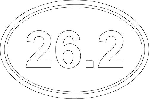Decaltor 26.2 Marathon Oval Vinyl Bumper Decal, 5 x 3 in