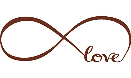 Picniva Infinity Symbol Love Wall Decal, Brown, 7 x 22 in