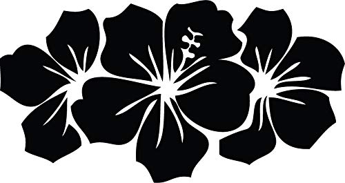 Decaltor Hibiscus Flower Group Vinyl Decal for Car Window Laptop, 5 in