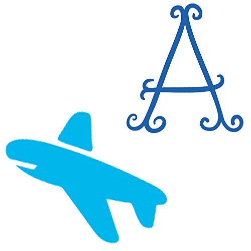 Picniva Custom Baby Name Wall Decal, Blue Airplane, Font Five