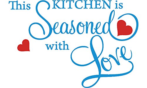 Picniva This Kitchen Is Seasoned With Love Decal, Blue, 15 x 22 in