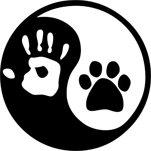 Decaltor Yin Yang Hand Dog Paw Laptop Decal, 5 in