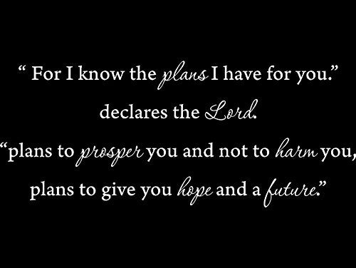Picniva Jeremiah 29:11 Scripture Wall Decal, White, 31 x 13 in